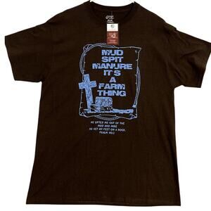 Port And Co. Carry Your‎ Cross T-Shirt Men's Large Brown Religious Graphic Jesus